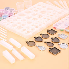 Crystal Glue Mold Set & Accesories For DIY Jewelry (107 pcs)